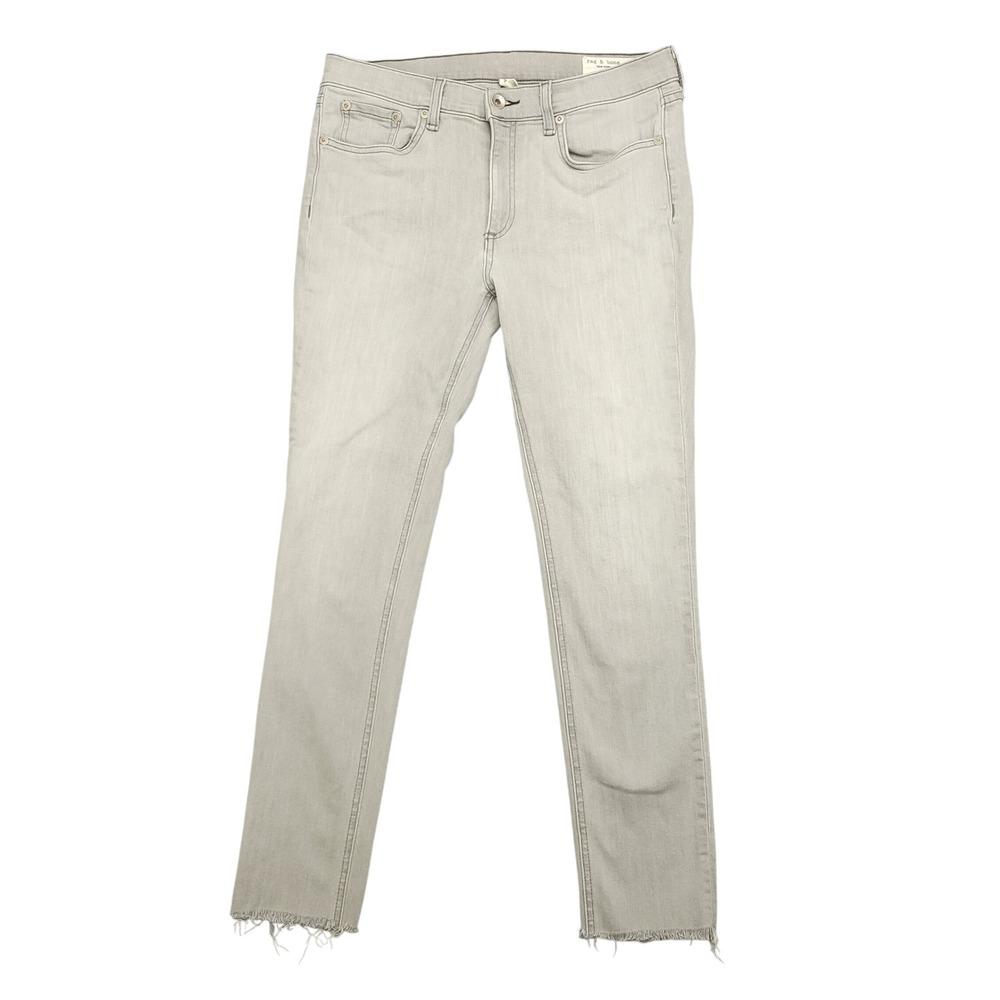 Rag & Bone Ankle Skinny Women's Jeans Size 30 Burmese Gray Wash Denim Raw‎ Hem